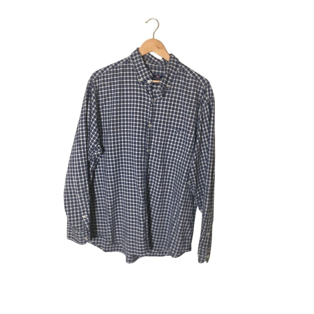 Vineyard Vines Shirt Men's Size XL Blue Plaid Classic Fit Tucker Button Up